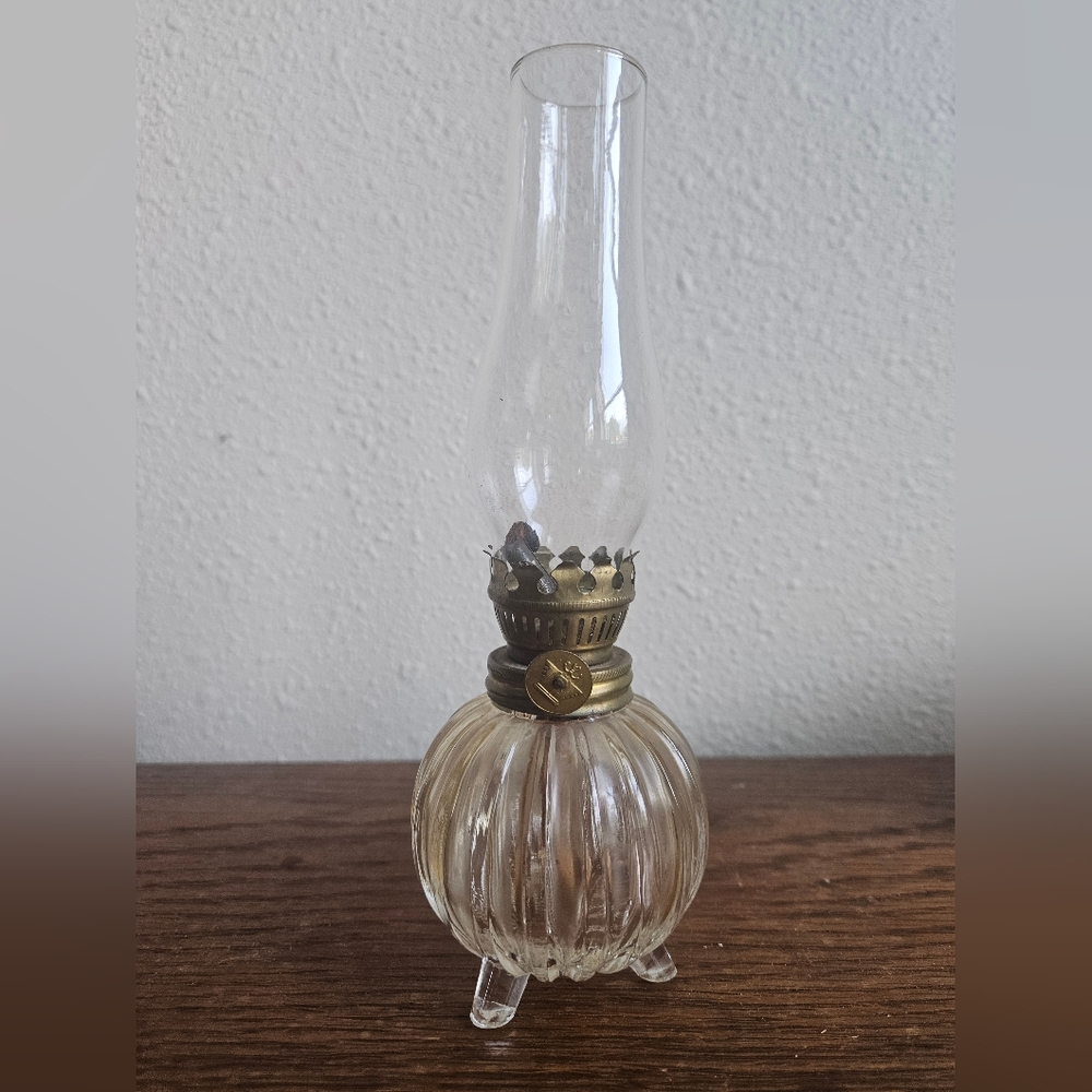Vintage Kerosene Miniature Tri-Footed Lamp